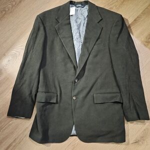 Polo CASHMERE Dark Green Two-Button Blazer 90s Vintage Heritage 40R